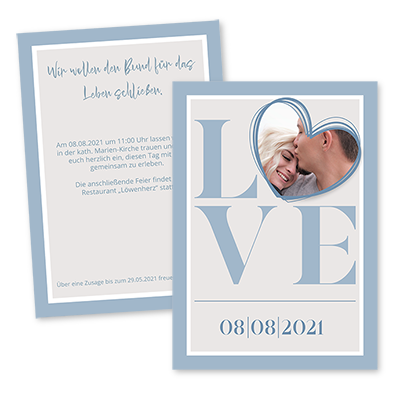 Hochzeitskarte DIN A6 "Love is in the Air"
