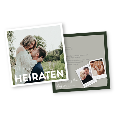 Hochzeitskarte "Olivegarden", 140 x 140 mm