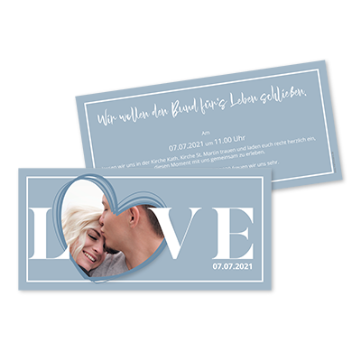 Hochzeitskarte "Love is in the Air", 194 x 93 mm