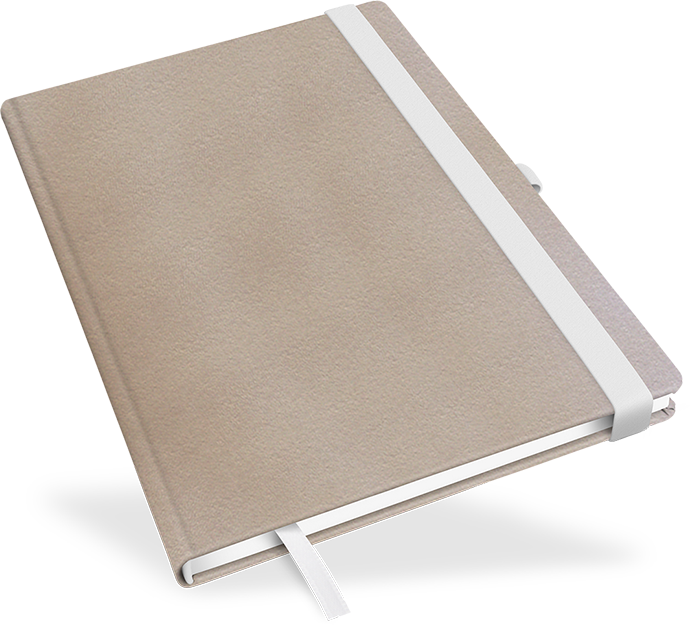 Notizbuch "Recycling-Leder Beige"  Large