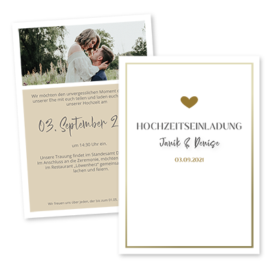 Hochzeitskarte "Just You & Me", DIN A6