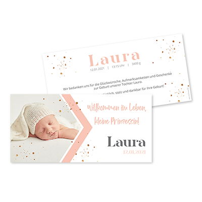 Geburts-Karte 194 x 93 mm "Little Princess"