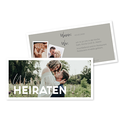Hochzeitskarte "Olivegarden", 194 x 93 mm